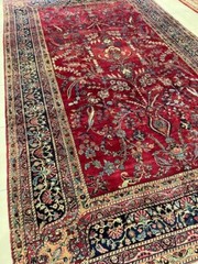 Stunning antique Hand made signed wool rug , 8’8″ x 14’6