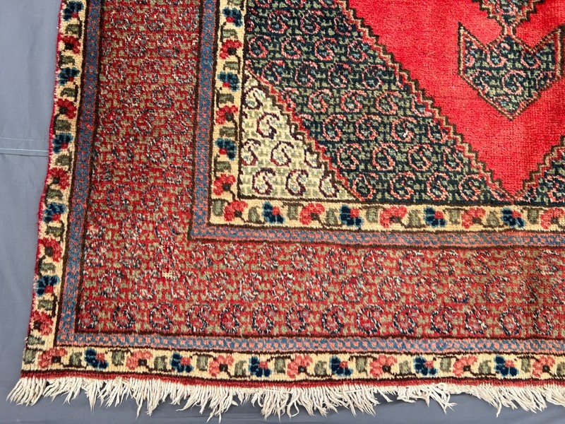3'10x6'1 ft Caucasian Boteh Diamond Medallion Handknotted Wool Vintage Rug gallery