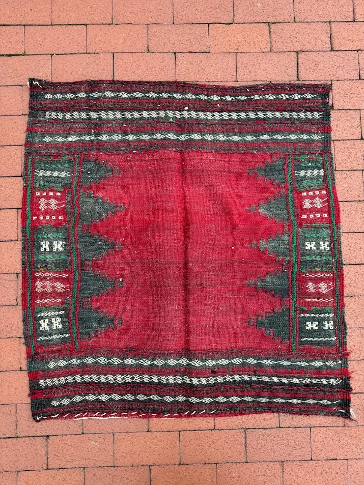 3'4 x 3'4 Handmade Wool Square Afghan Sofra Kilim/Cicim Rug gallery