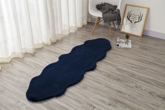 SOLID RABBIT FUR RUG BT666 60*90 2X3 NAVY