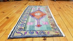 Vibrant Bohemian Turkish Tribal Rug 1’5” x 2’11”