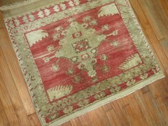 Vintage Turkish Oushak Ushak Square Rug Size 2’7”X3′