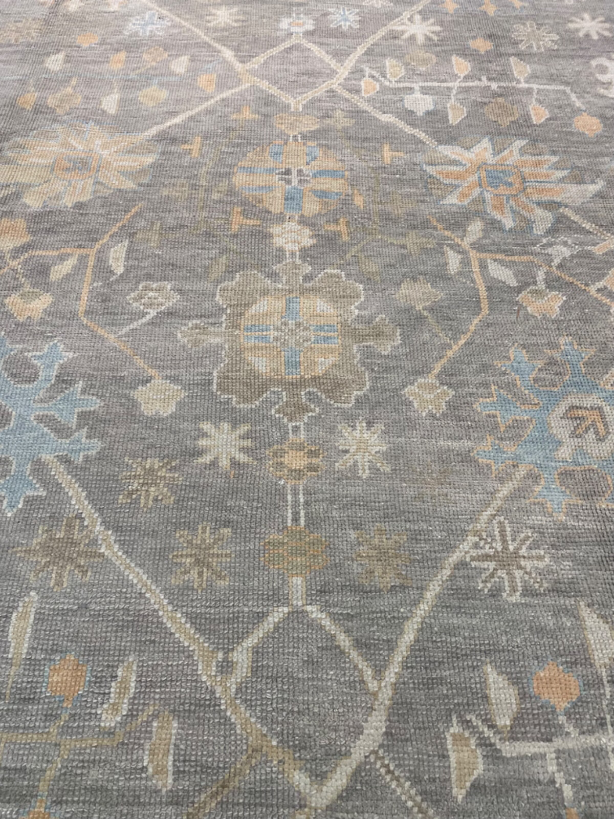 Antique Oriental Hand-Knotted Wool Area Rug Turkish Oushak Gray 9'6" x 13'9" gallery