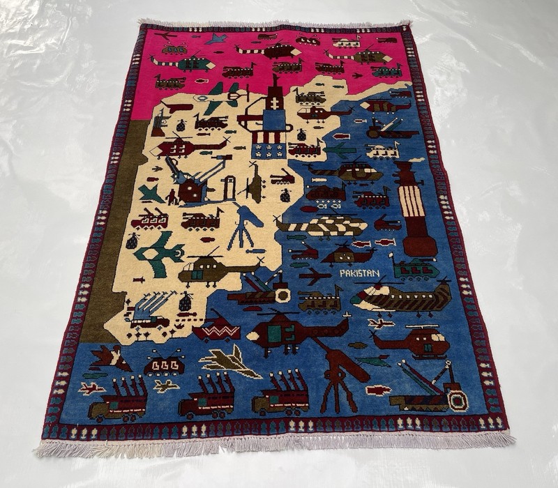 148x105 Cm Afghan War Rug War Rug Beautifully Made Wool Rug Handicrafts #473 gallery