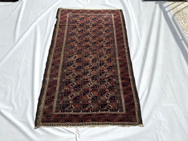 3x6 Antique Afghan Hand Knotted Wool Rug Traditional Turkmen Faded Muted Carpet gallery
