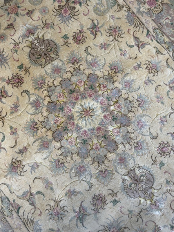 Luxury Handmade Wool & Silk Area Rug Vintage Floral Carpet Hand Knotted 5x7 Ft gallery