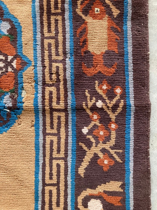 Vintage Chines Peking Handmade Floral Multicolor Wool Rug Carpet 166x95 cm gallery