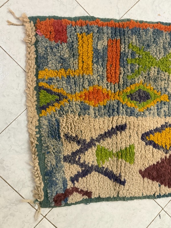 Moroccan Runner Rug Berber Tribal Hallway Carpet 9'8"x2'3" gallery