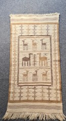 Camels & gazelles Hand Loomed Polish Folk Art Textile Wall Hanging / Rug Cepelia