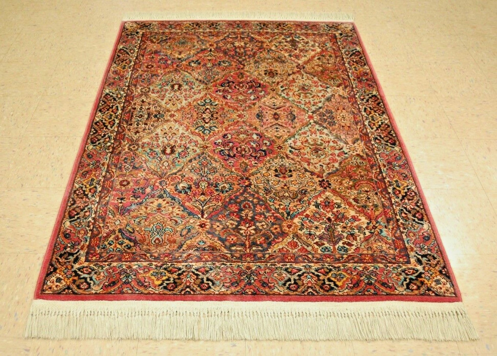 AUTHENTIC KARASTAN MULTICOLOR PANEL KIRMAN PATTERN # 717 RUG CARPET 4'3" x 6'