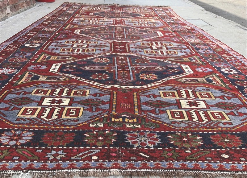Auth: 19th C Antique Shirvan Caucasian Rug Mythical Art Wool Beauty 6x9 gallery