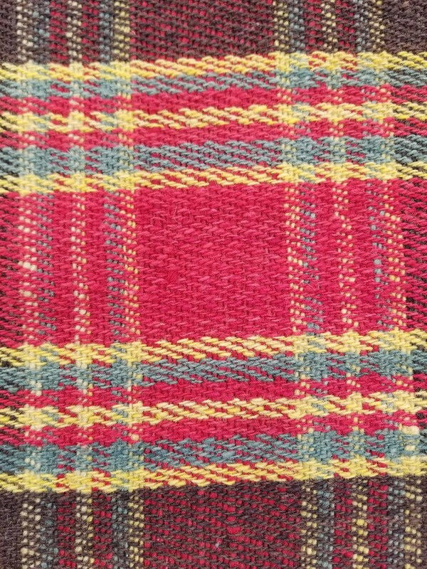Vintage Woven Plaid Blanket Throw with Handmade Crochet Trim & Pom Pom 5.7x5.2ft gallery