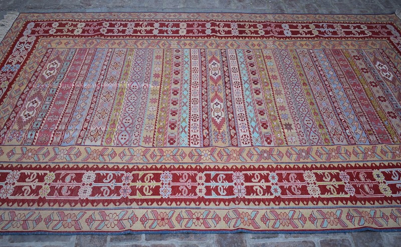 6'3 x 9'7 Hand Woven Turkish 100% Silk On Wool Persian Geometric Area Kilim Rug gallery