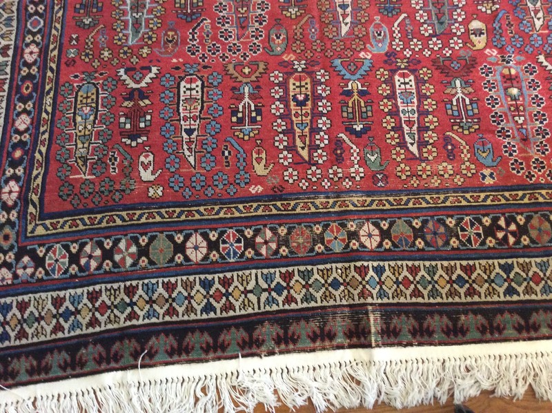 ANTIQUE CAUCASIAN RUG WIDE RUNNER KALLEGI CIRCA 1920 HAND KNOTTED gallery
