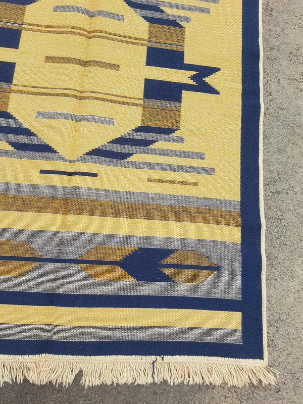 Vintage Traditional Handmade Southwestern Style Wool Multicolor Kilim 5.6x3.8 ft gallery