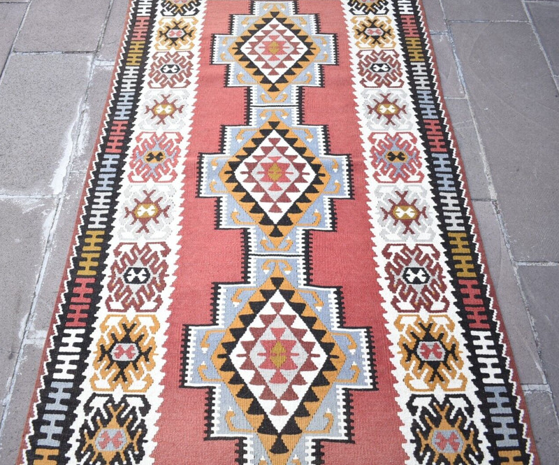 Turkish Kayseri Rug 43'' x 88'' Anatolian Yahyali Rug Organic Wool Area Rug gallery