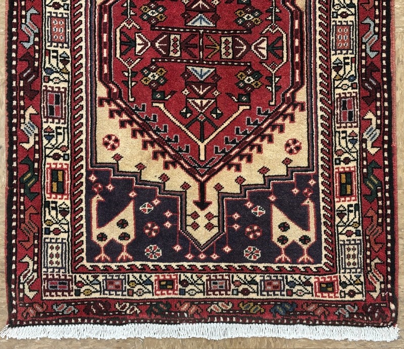 Vintage Sarab Oriental Tribal Bird Runner Rug 2'6"x9'11" Hand Knotted Wool Ivory gallery