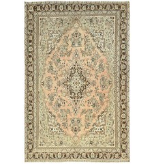 Semi-Antique Distressed Handmade Floral Design Oriental Rug Decor Carpet 7X10 ft