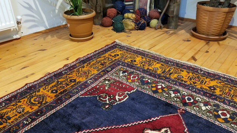 Antique 1900-1930s Turkish Tribal Rug 5'1"× 8'5" gallery