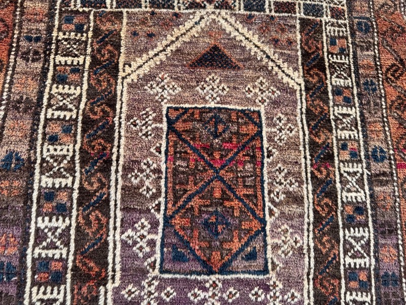 Antique Afghan Tribal Wool Rug Rare Caucasian Medallion Low Pile Small Area Rug gallery