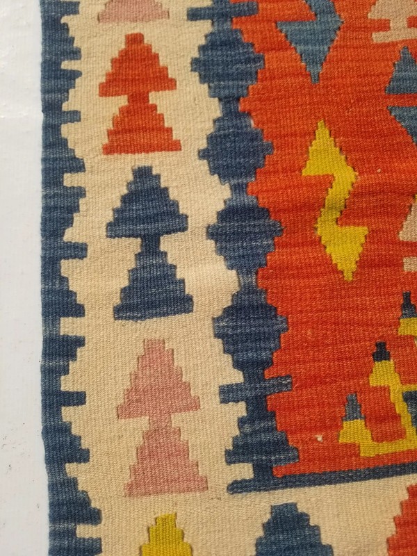 Vintage Traditional Handmade Turkish Wool Multicolor Kilim Rug 5.3x3.5ft gallery