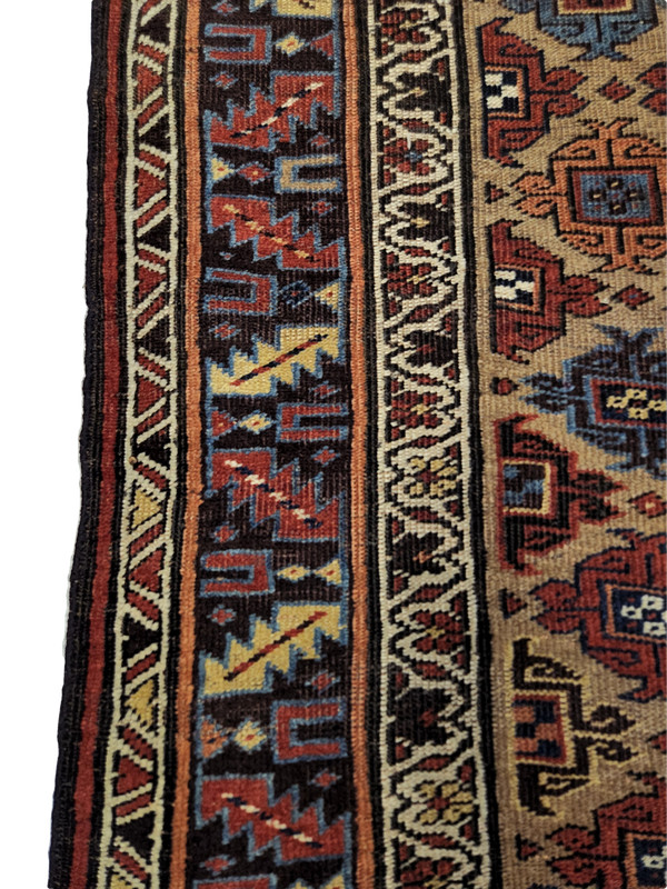 Semi-Antique Kurd-Bidjar runner, Beige Red Blue - 3'9" x 9'2" gallery