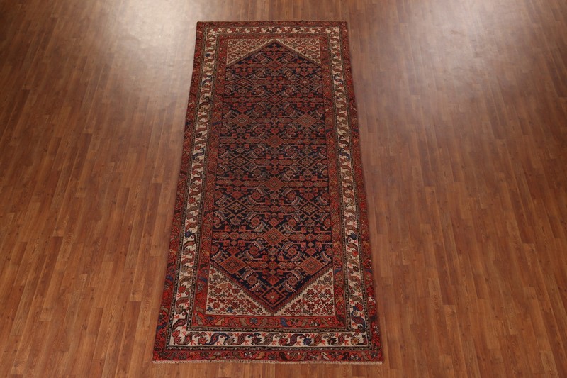 Semi-Antique Navy Blue/ Ivory Wool Malayer Living Room Rug 5x11 Traditional Rug gallery