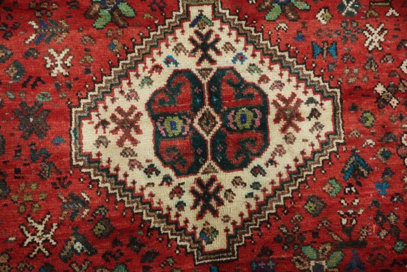 Authentic Traditional Vintage Area Rug 5x8 Handmade Wool Geometric Red Carpet gallery
