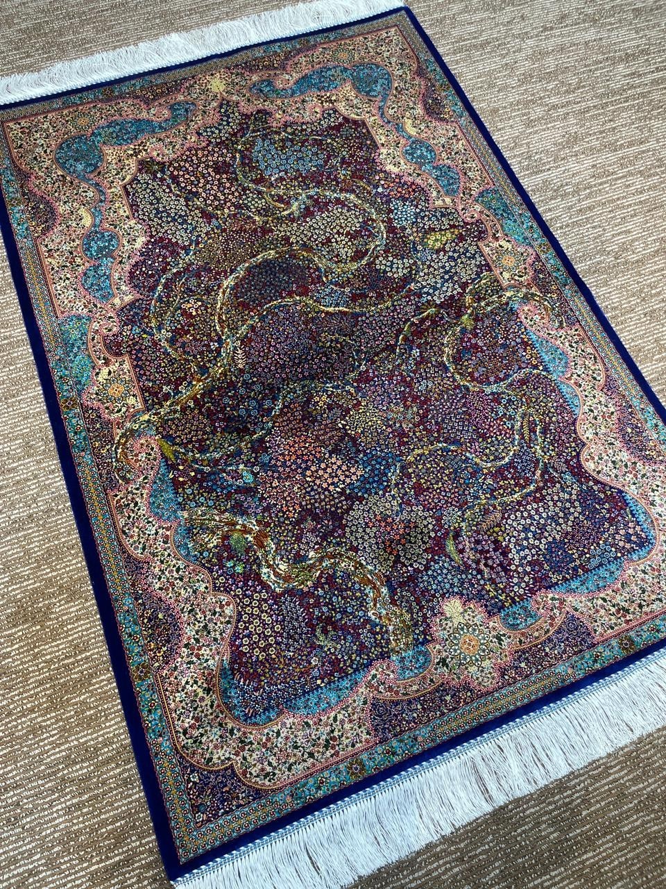 Silk Rug 3 x 5 ft High Quality Floral Pattern Tree Of Life Design 91 x 152 gallery