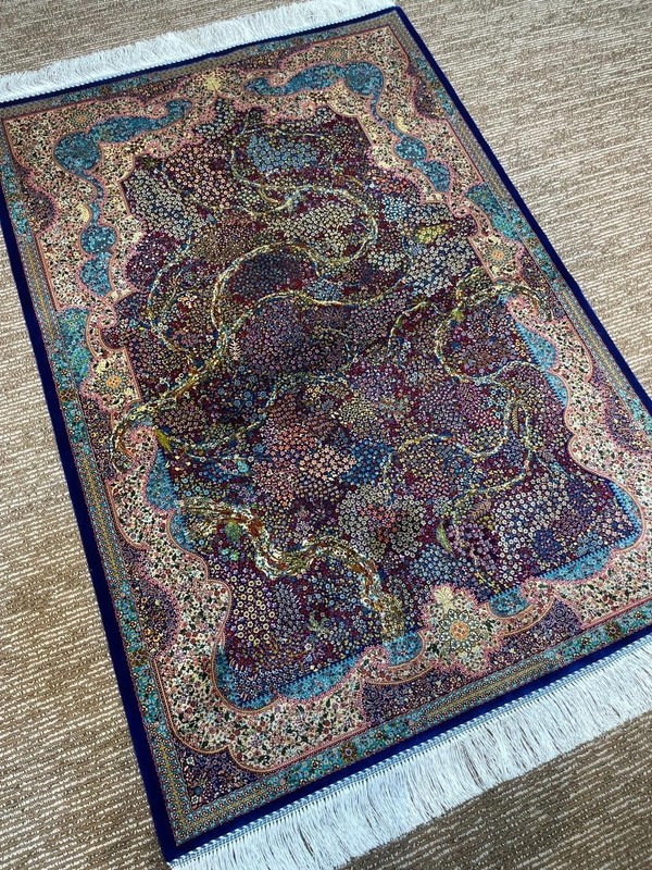 Silk Rug 3 x 5 ft High Quality Floral Pattern Tree Of Life Design 91 x 152 gallery