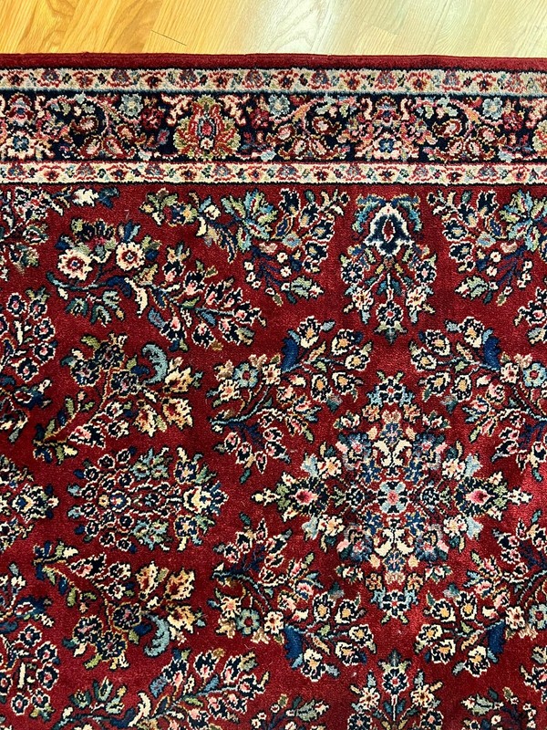 4 ft 3.75 in x 5 ft 9 in Karastan 785 Red Sarouk Runner wool rug with Fringe gallery