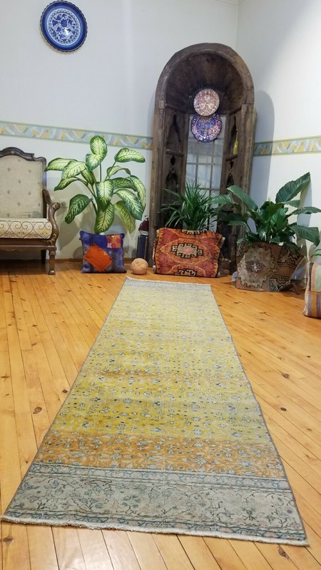 Vintage 1930-1939's Floral Turkish Hereke Runner 2'3"× 9' gallery