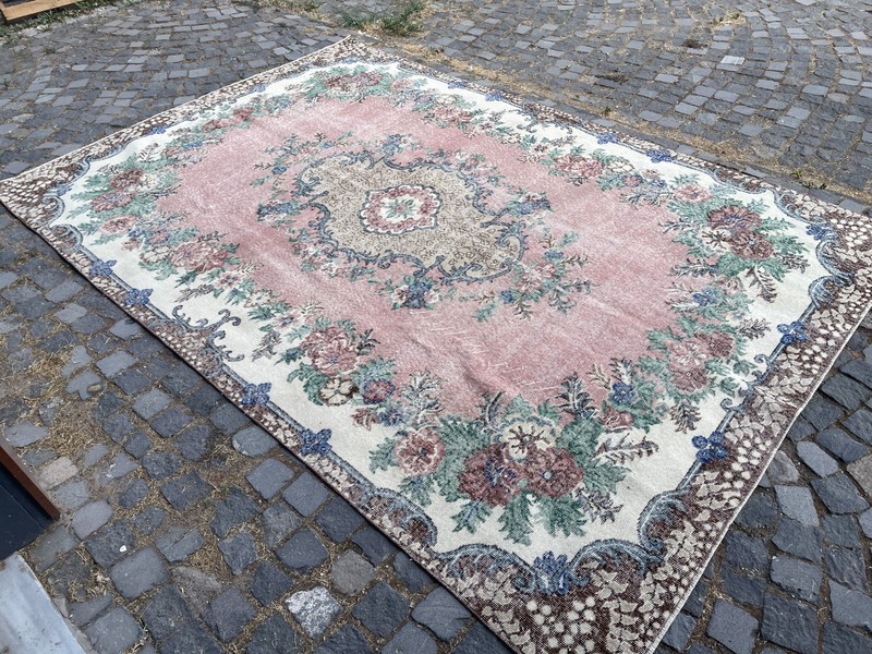 Turkish Vintage Rug, Handmade Wool Rug, Bohemian Large Rug, 7,0 x 10, ft gallery