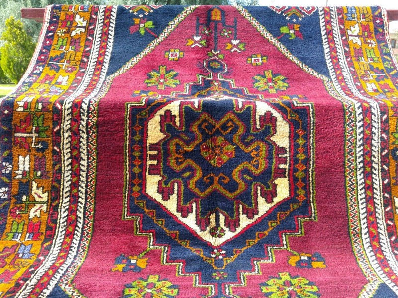 Antique 1900-1939s Wool Pile Tribal Area Rug 4' × 8' gallery