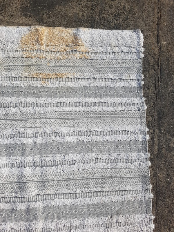 Vintage Printed Traditional Moroccan Striped Kilim Floor Rug Carpet 180x116 cm gallery