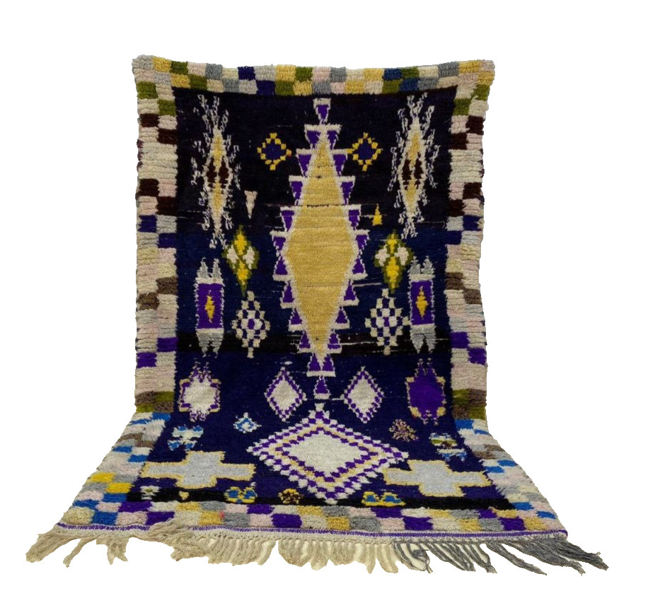 Moroccan Cotton Vintage Berber Rug, Unique Authentic Home Decor Rug 3'6x6'1 ft gallery