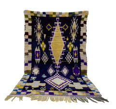Moroccan Cotton Vintage Berber Rug, Unique Authentic Home Decor Rug 3’6×6’1 ft
