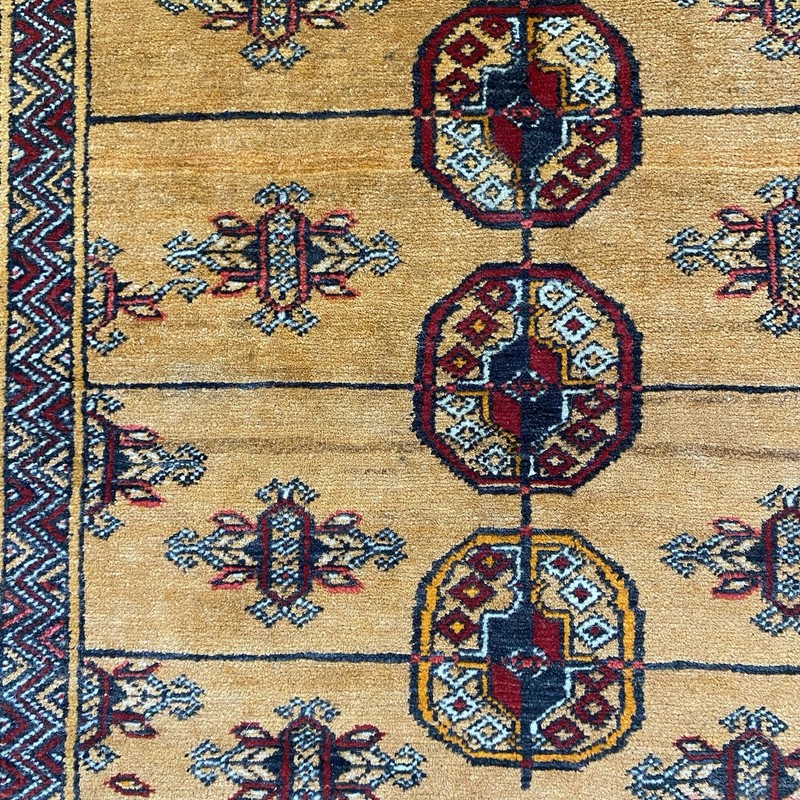 Vintage Rug 3' x 4' 7 Hand Knotted Turkoman Gold Prayer Oriental Rug gallery