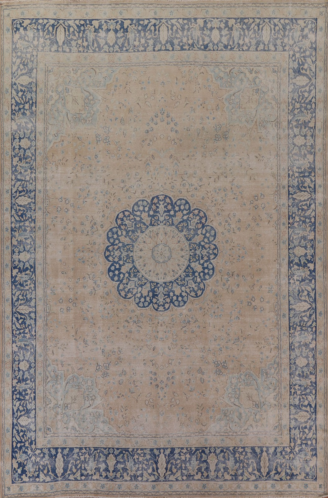 Antique Vegetable Dye Area Rug 10x13 Ft Hand-Knotted Oriental Wool Carpet gallery