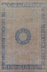 Antique Vegetable Dye Area Rug 10×13 Ft Hand-Knotted Oriental Wool Carpet