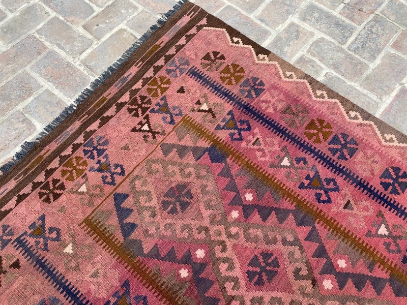 5x10 ft Afghan Geometric Handwoven Oriental Ghalmori Turkmen Traditional Kilim gallery