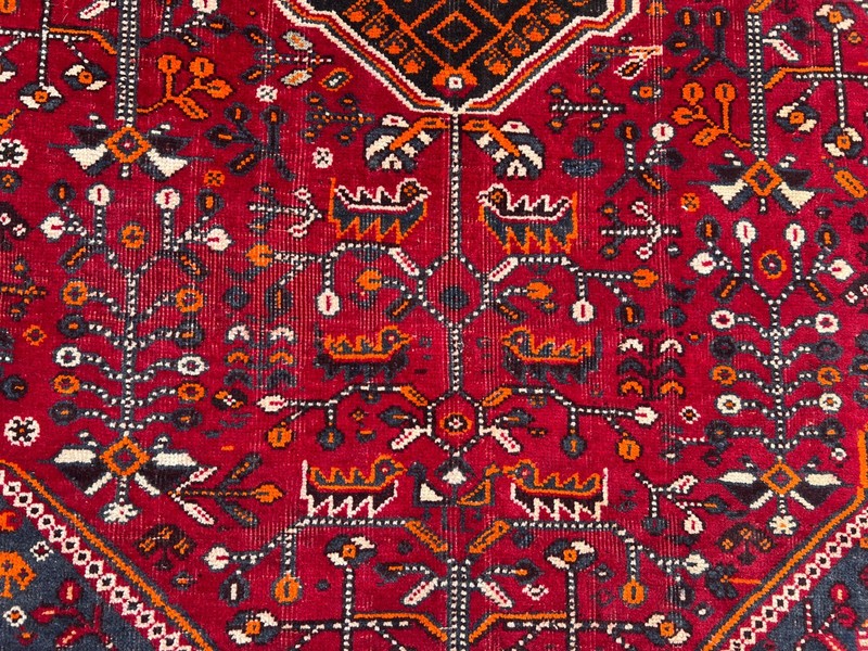 Vintage Caucasian Medallion Rug 4'9x7'10 Red Hand Knotted Turkish Style Area Rug gallery