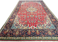 Red Per’sian Rug 10×14, Floral Medallion, Handmade, Wonderful Colors, Wool