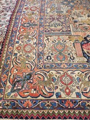 9.5 x 12.7 ANTIQUE FINE USHAK RUG CAUCASIAN VINTAGE SERAPI HERIZ KAZAK
