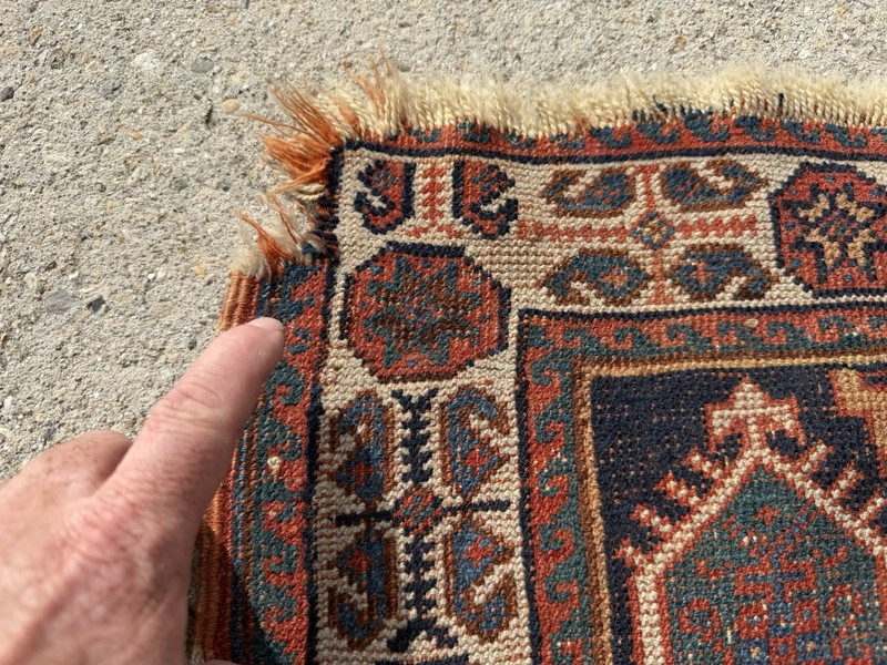 Antique Tribal Bag Face Oriental Rug gallery