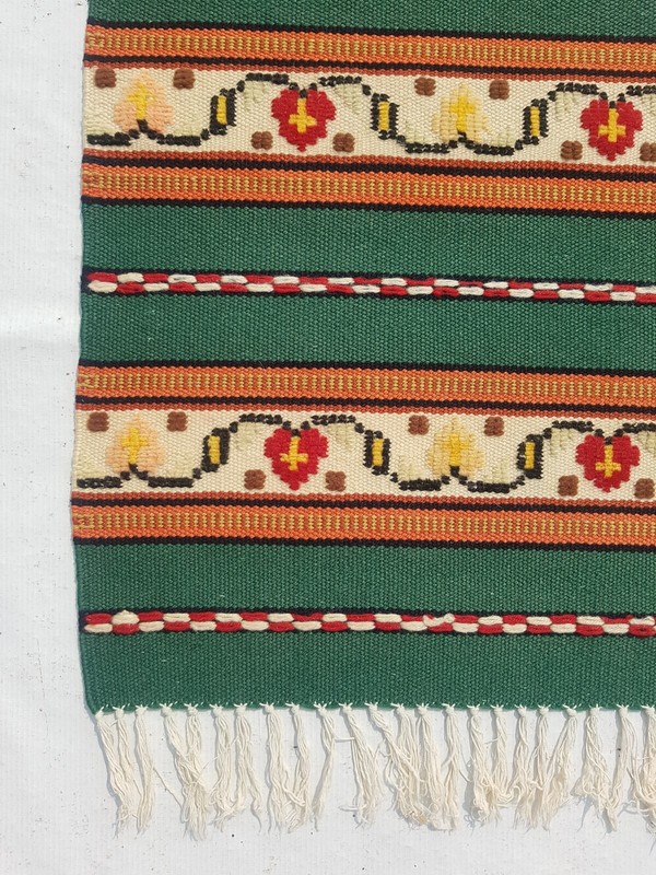 Vintage Traditional Handcrafted Turkish Striped Rug for Home Décor 176x59 cm gallery
