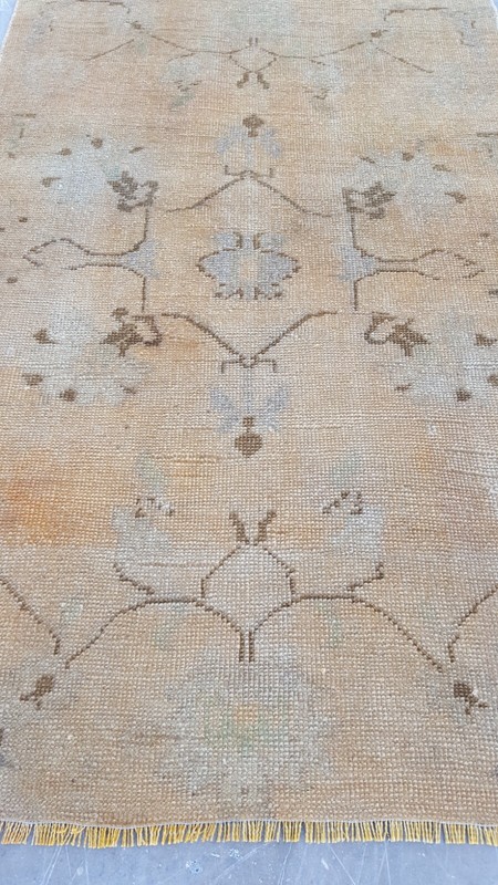 Antique Runner Rug, Turkish Oushak Rug, Natural Area Rug 3x11 Antique ushak Rug gallery