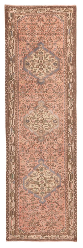 2'8" x 9'4" Vintage Hand-knotted Runner Rug Traditional Oriental Wool Carpet
