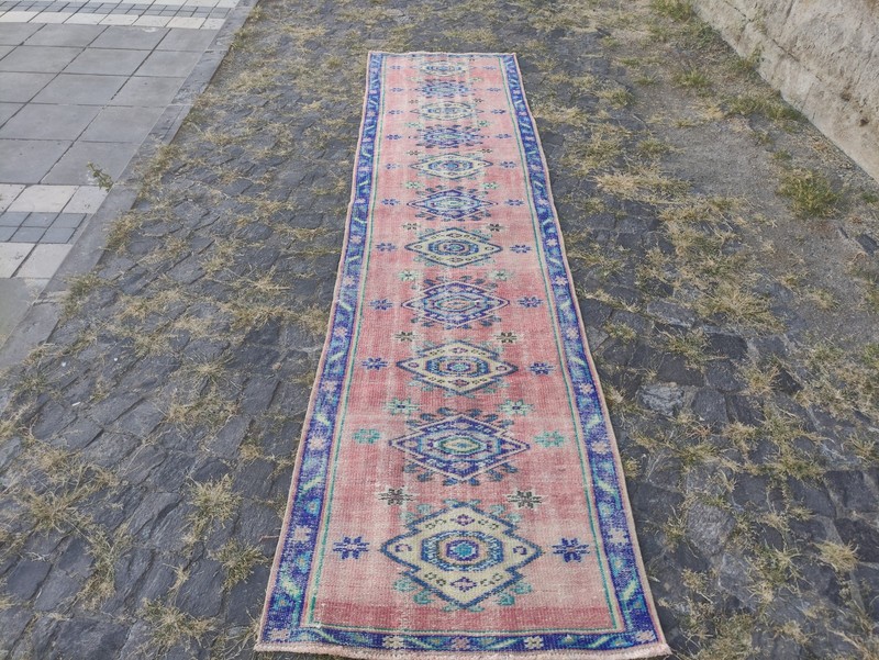 3x11 Turkish kitchen rug 2.62 x 10.73 ft Vintage Handmade 80 x 327 cm Runner Rug gallery