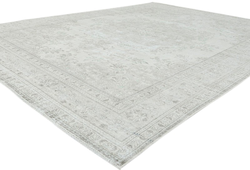 Antique Handmade Oriental Rug Muted Floral Distressed Wool Carpet 9'8X12'4 ft gallery